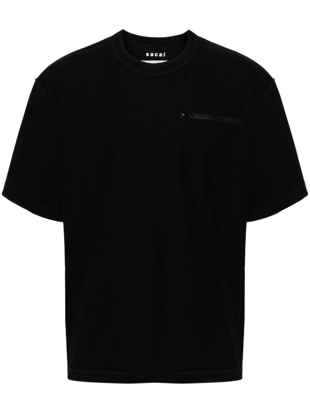 sacai seam-detail cotton T-shirt - Black von sacai