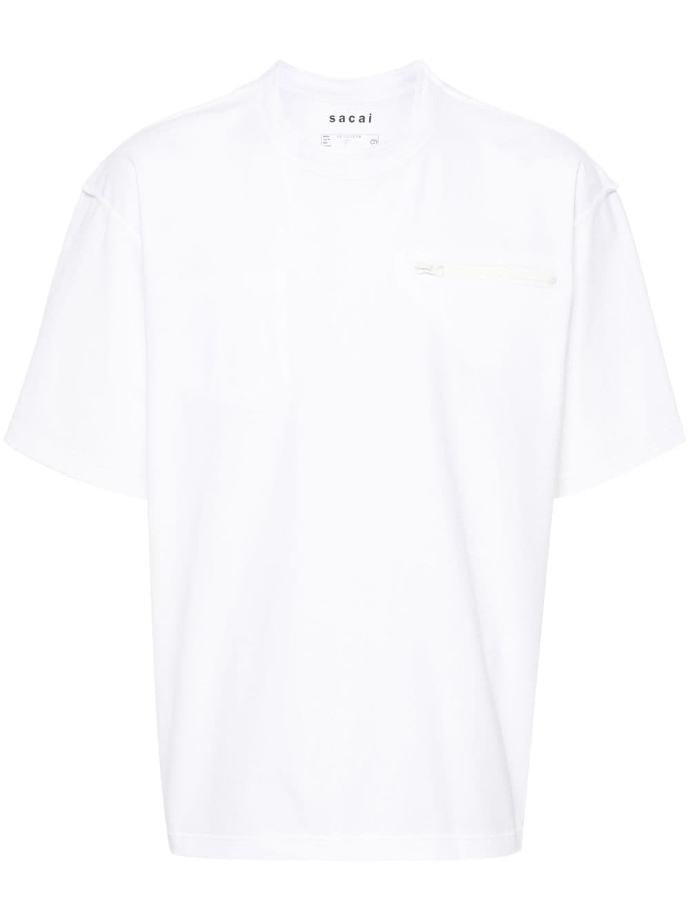 sacai seam-detail cotton T-shirt - White von sacai