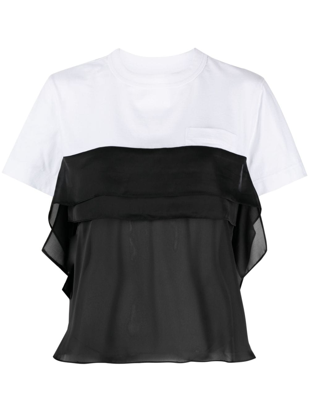 sacai semi-sheer panel T-shirt - Black von sacai