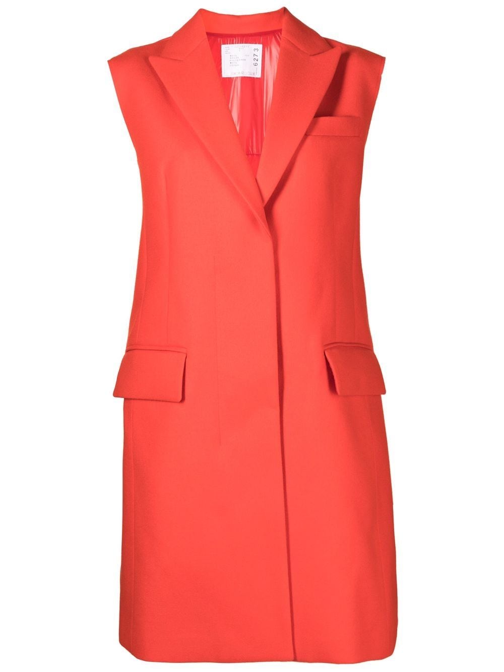 sacai single-breasted sleeveless coat - Orange von sacai