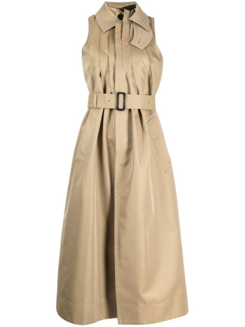 sacai sleeveless belted midi dress - Brown von sacai