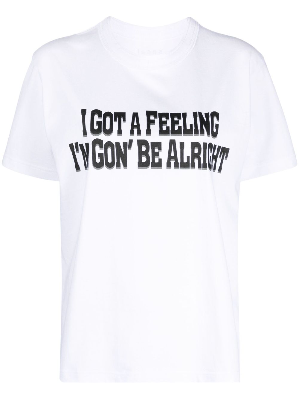 sacai slogan-print cotton T-shirt - White von sacai