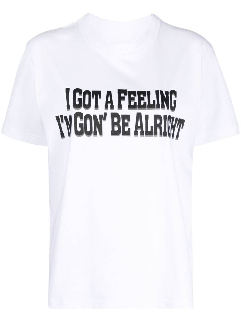 sacai slogan-print cotton T-shirt - White von sacai