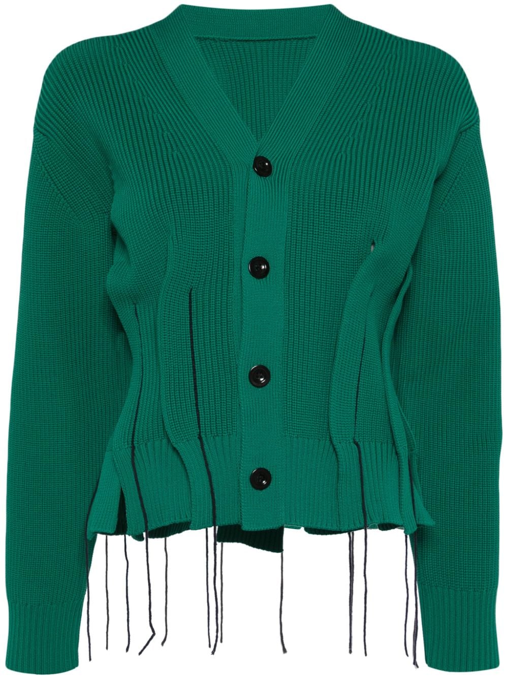 sacai spliced ribbed-knit cardigan - Green von sacai