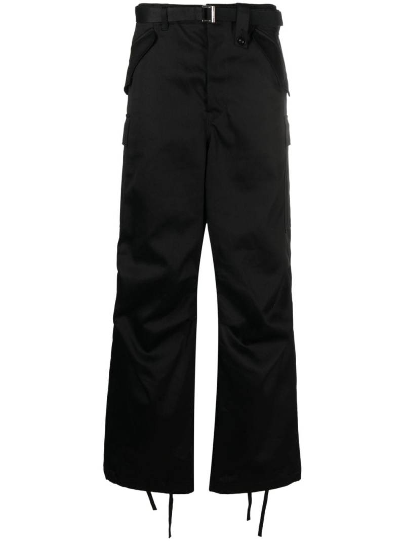 sacai straight-leg cargo-pocket trousers - Black von sacai