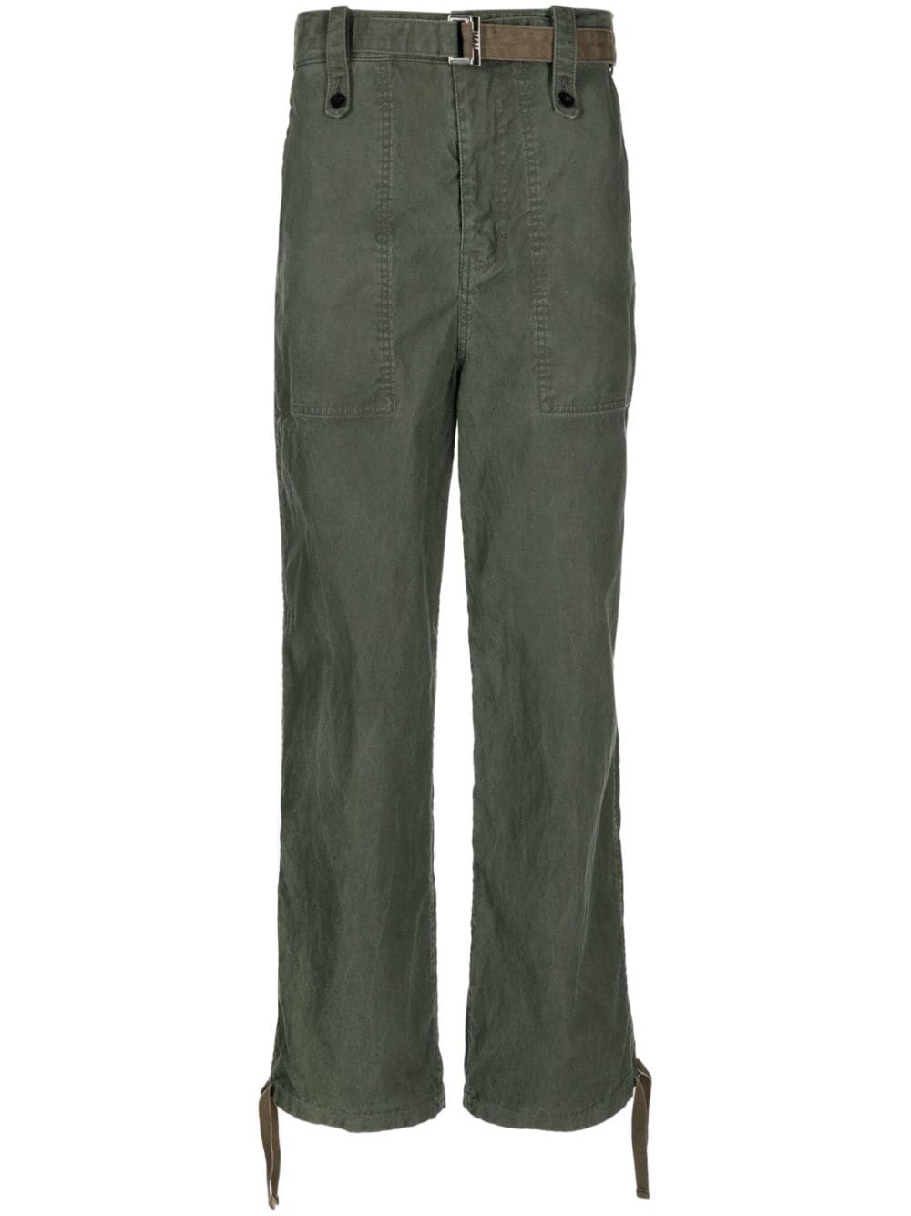 sacai straight-leg cotton trousers - Green von sacai