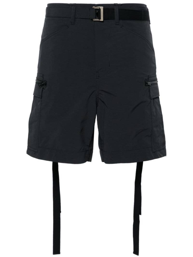 sacai strap-detailing belted cargo shorts - Black von sacai
