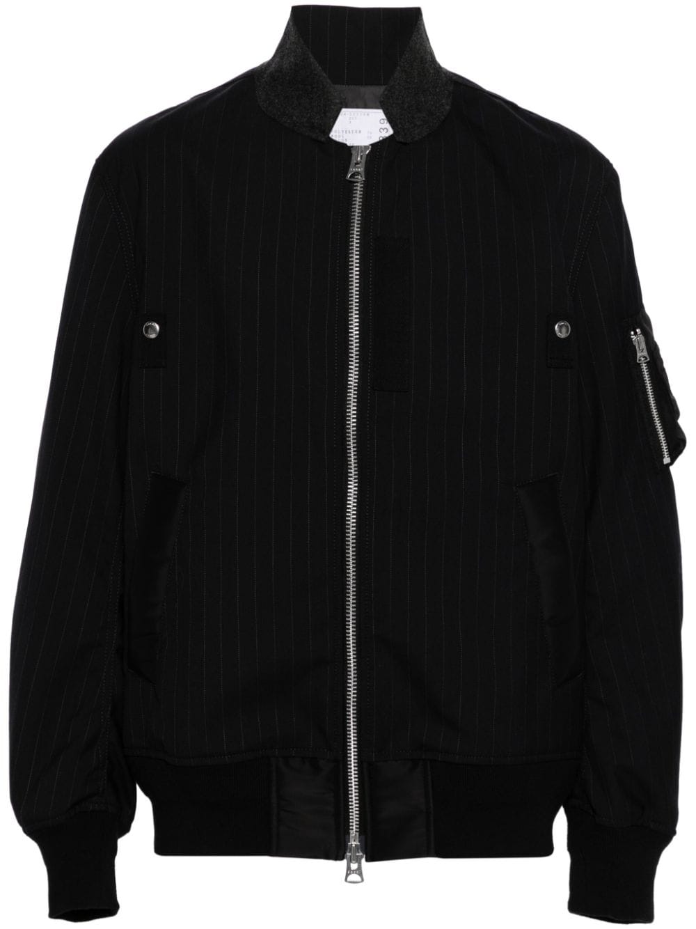 sacai striped bomber jacket - Blue von sacai