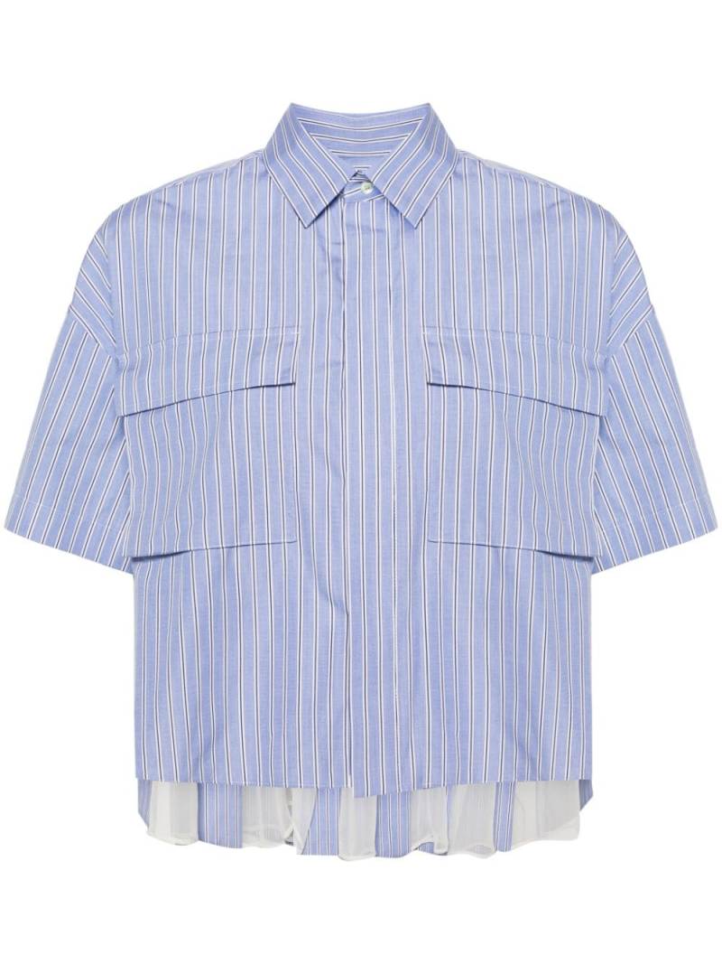 sacai striped cotton shirt - Blue von sacai