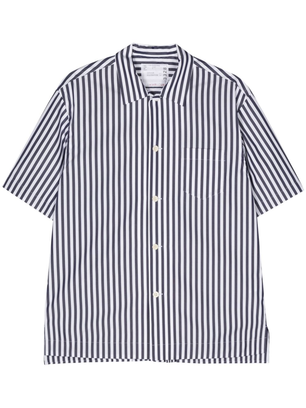 sacai striped poplin shirt - Blue von sacai