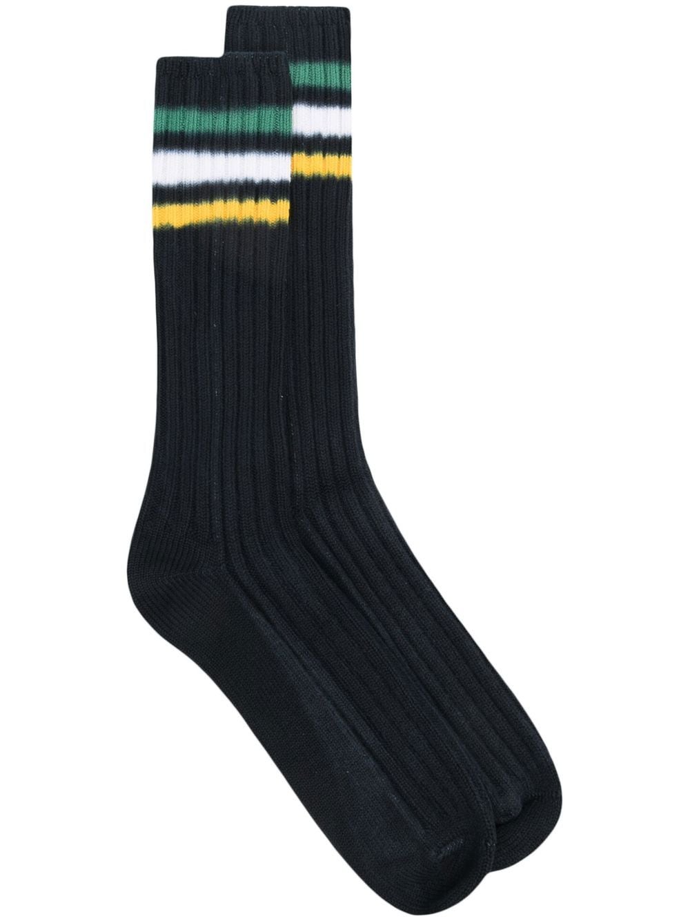 sacai striped-trim ribbed socks - Blue von sacai