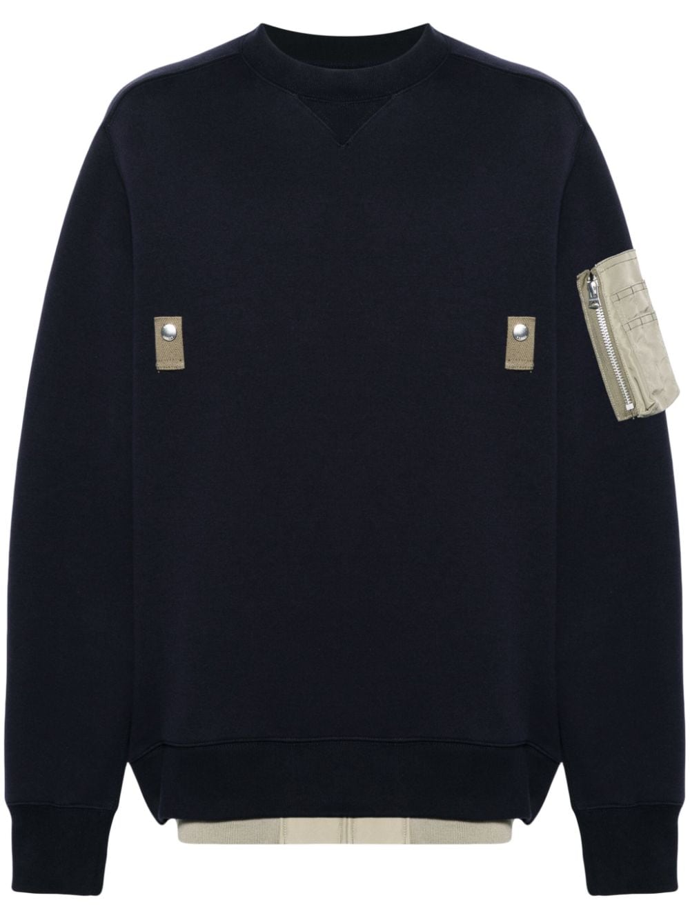 sacai stud-detailed jersey sweatshirt - Blue von sacai