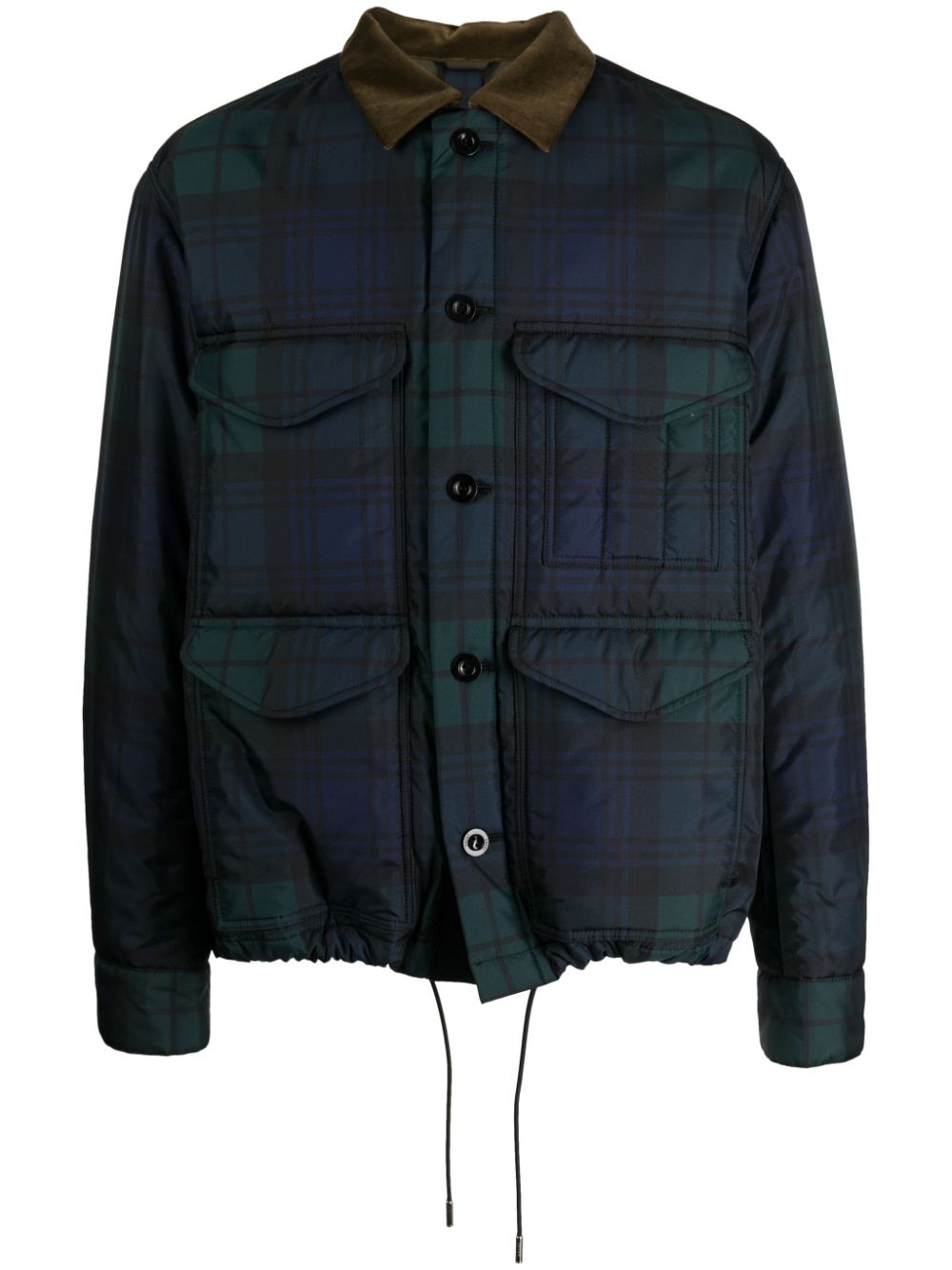 sacai tartan-check taffeta jacket - Multicolour von sacai