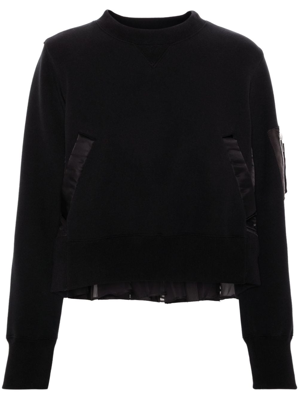 sacai panelled pleated sweatshirt - Black von sacai