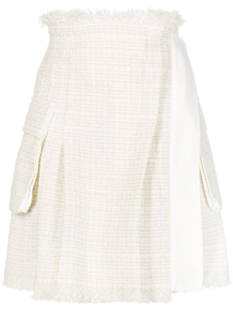 sacai tweed wrapped mini skirt - White von sacai