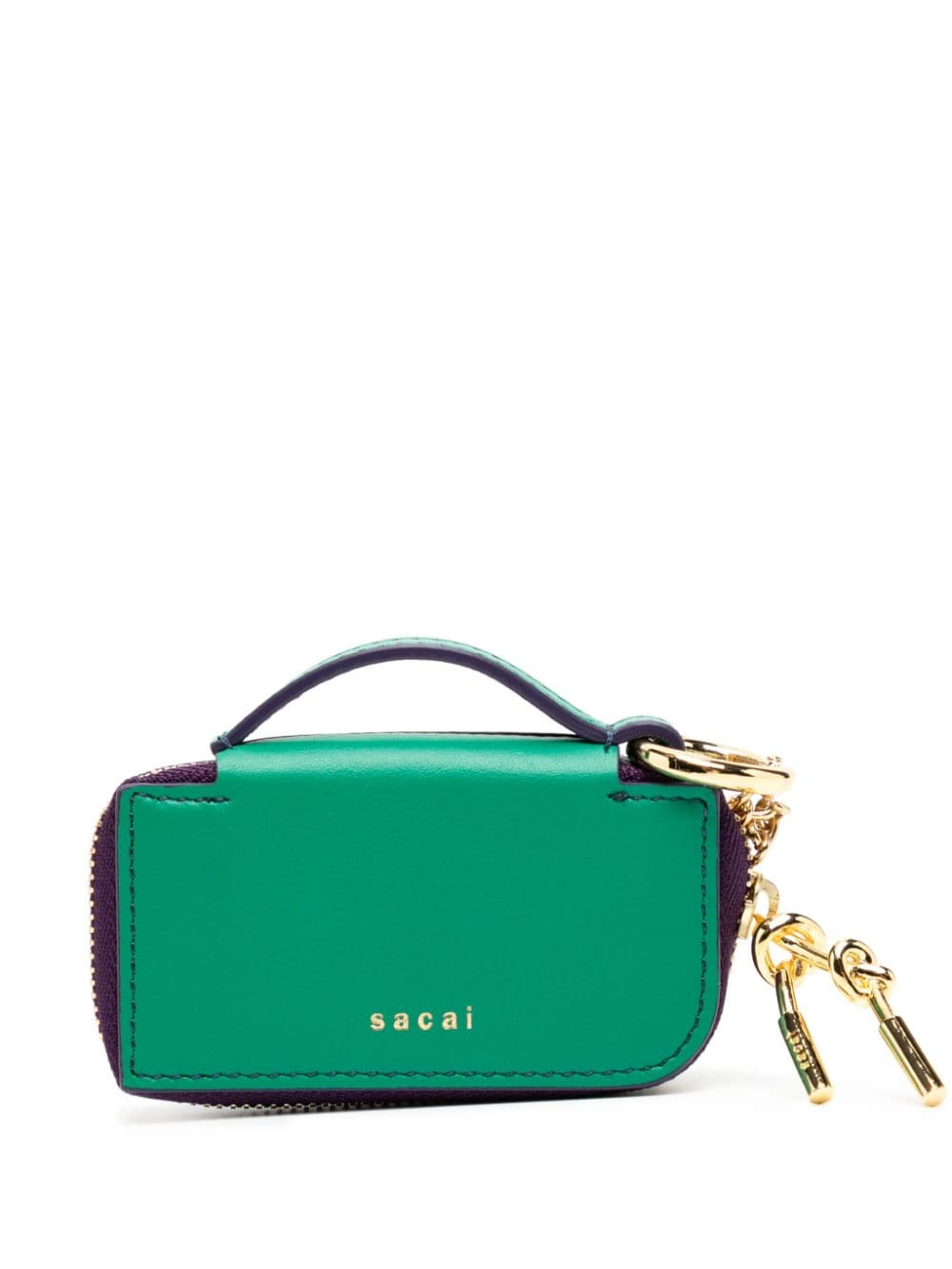 sacai two-tone leather key case - Green von sacai