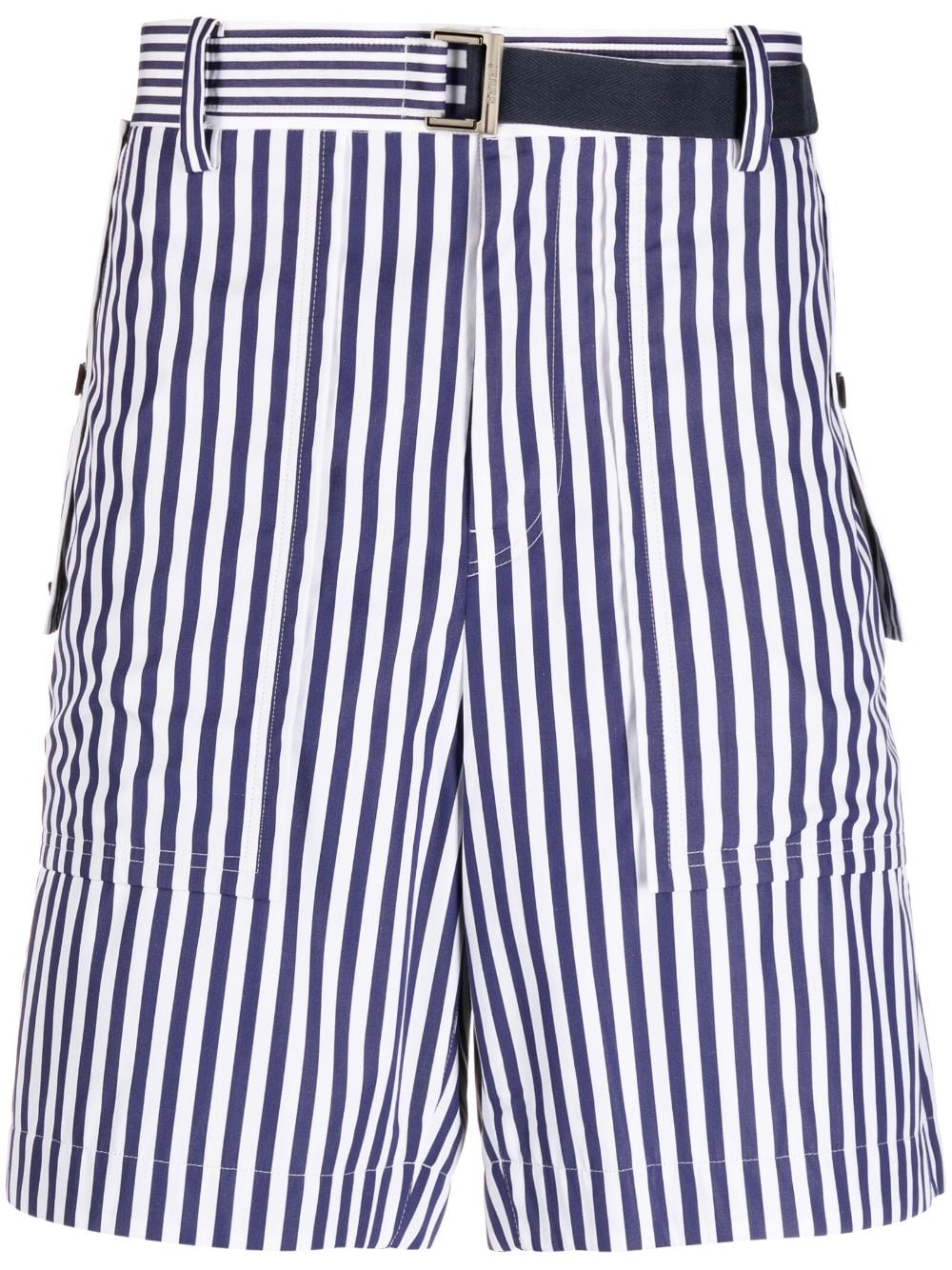 sacai vertical-stripe print cotton shorts - White von sacai