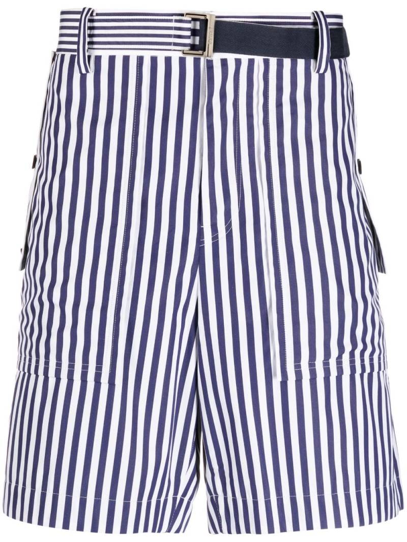 sacai vertical-stripe print cotton shorts - White von sacai