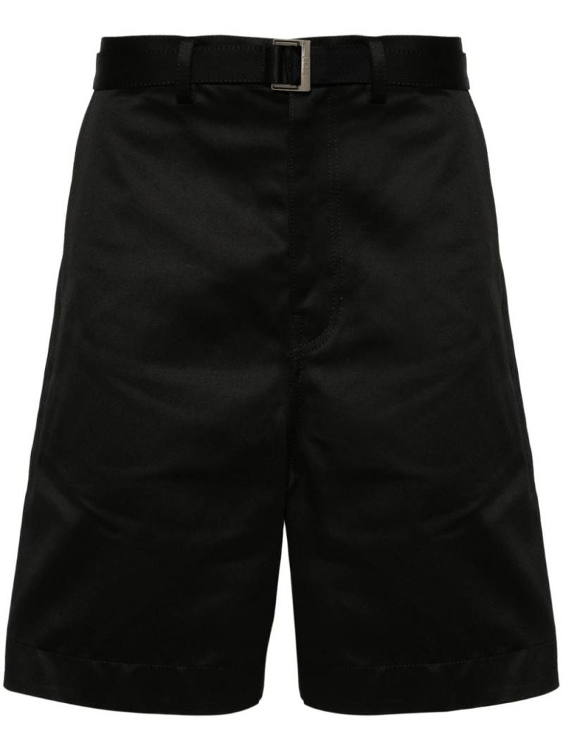 sacai wide-leg cotton chino shorts - Black von sacai