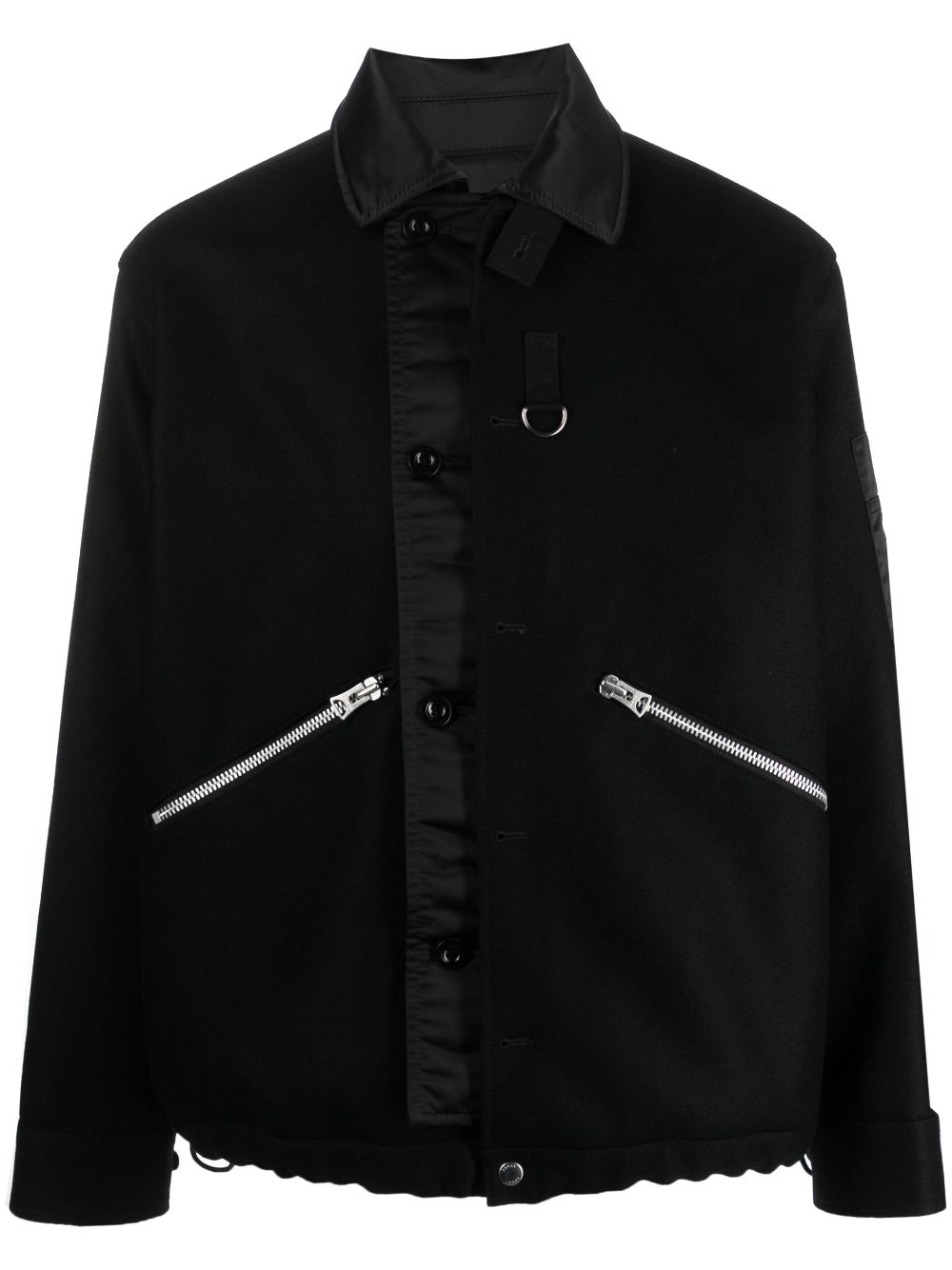 sacai wool Melton blouson jacket - Black von sacai