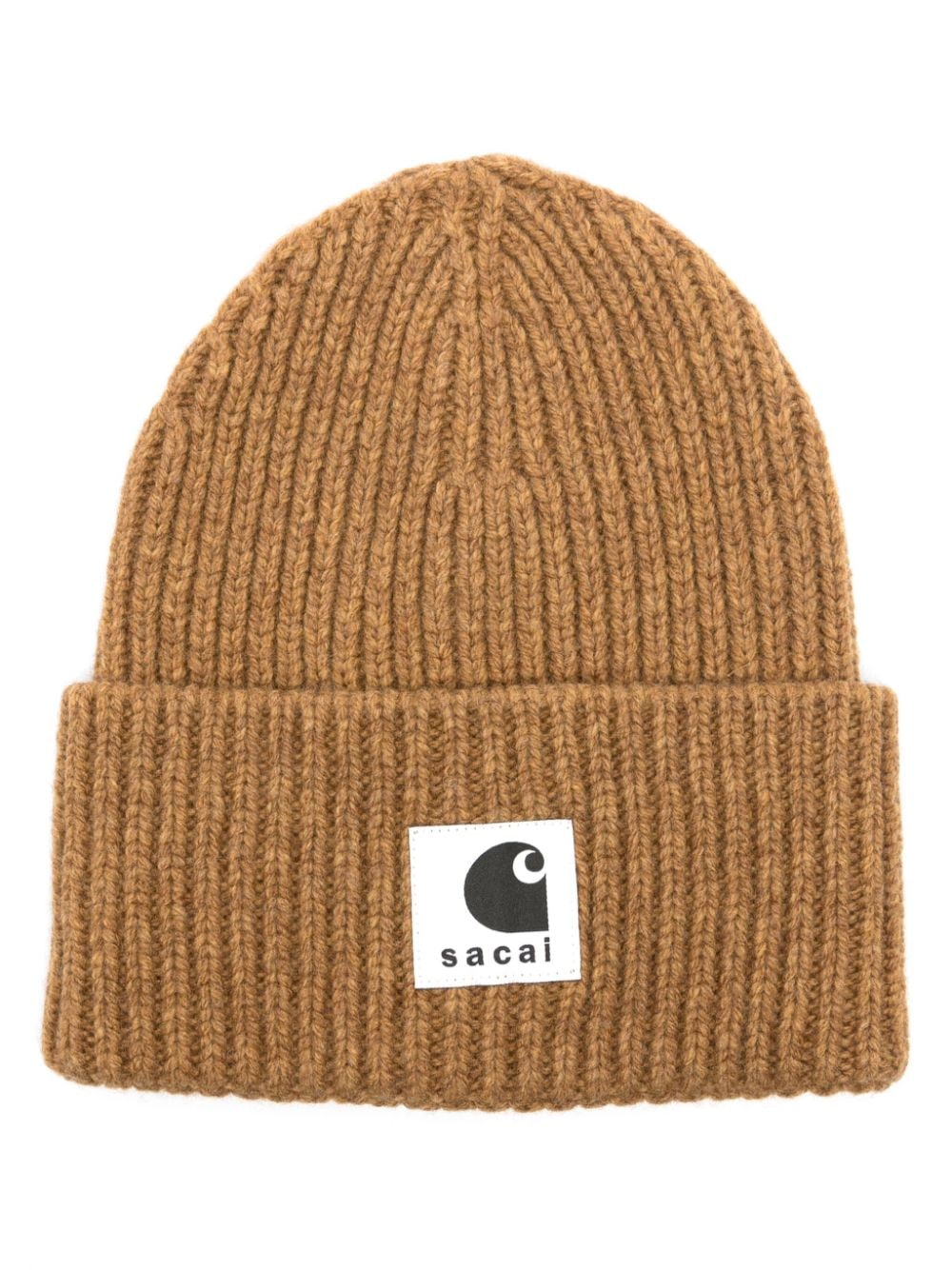 sacai x Carhartt WIP ribbed-knit beanie - Brown von sacai