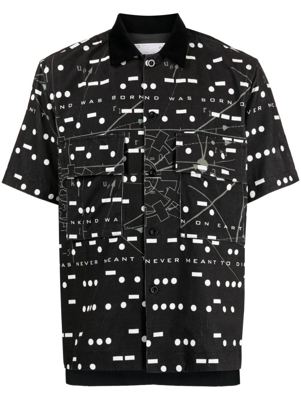 sacai x Interstellar geometric-print cotton shirt - Black von sacai