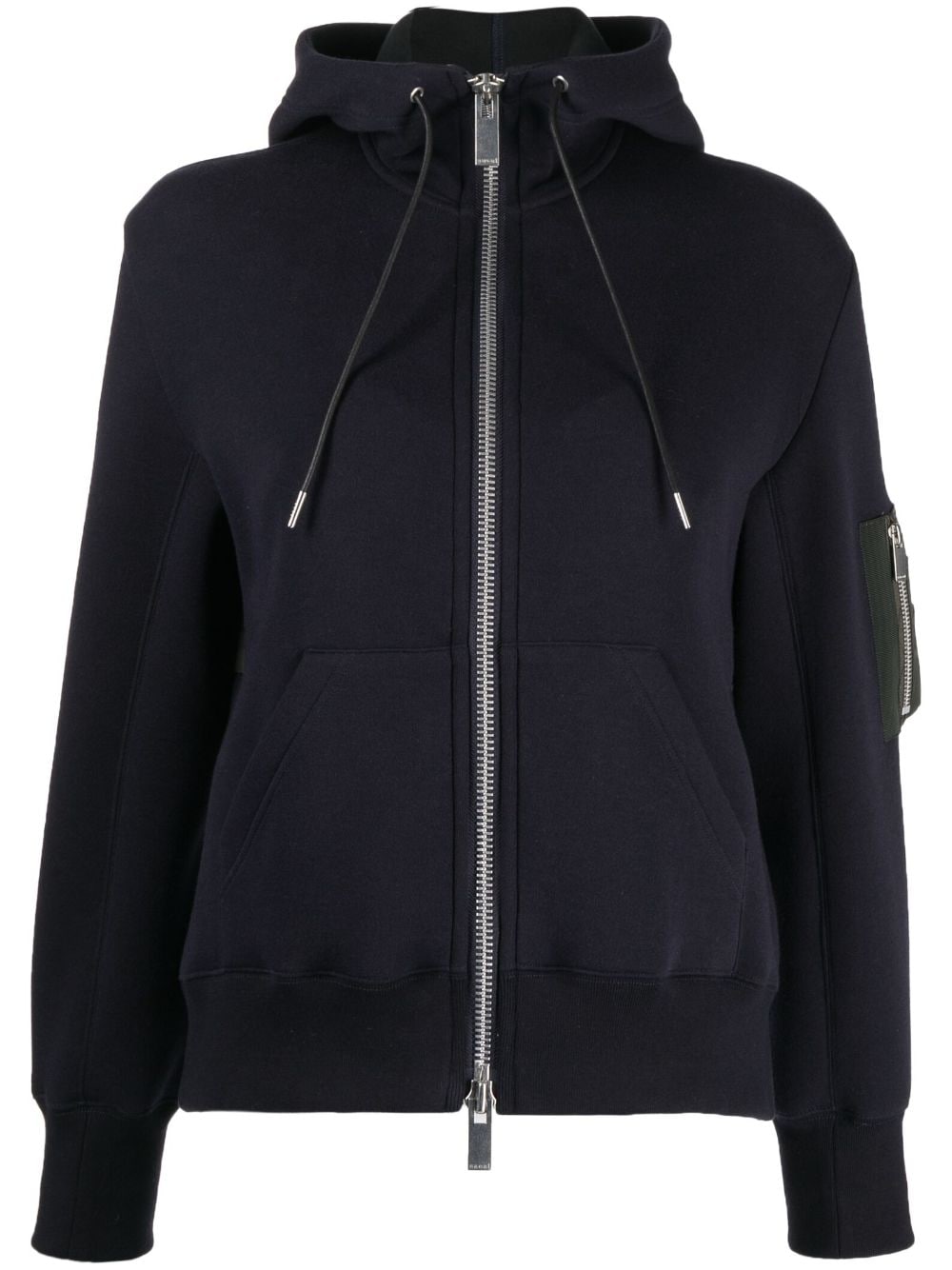 sacai zip-up jersey hoodie - Blue von sacai