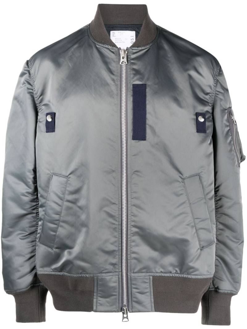 sacai zip-up puffer bomber jacket - Grey von sacai