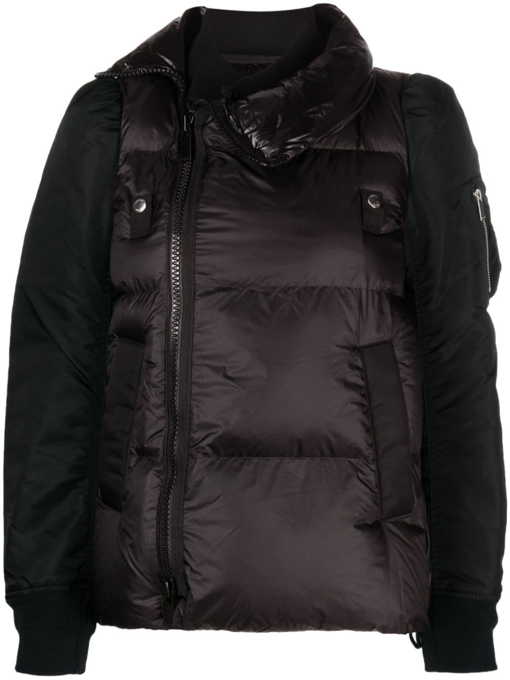 sacai zip-up puffer jacket - Black von sacai