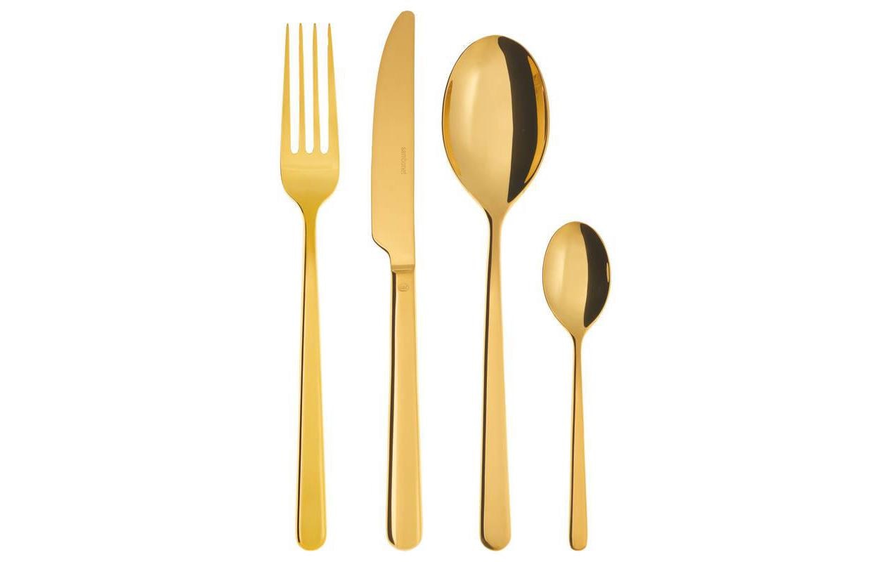 sambonet Besteck-Set »Linear PVD 24-teilig, Goldfarben«, (Set, 24 tlg.) von sambonet