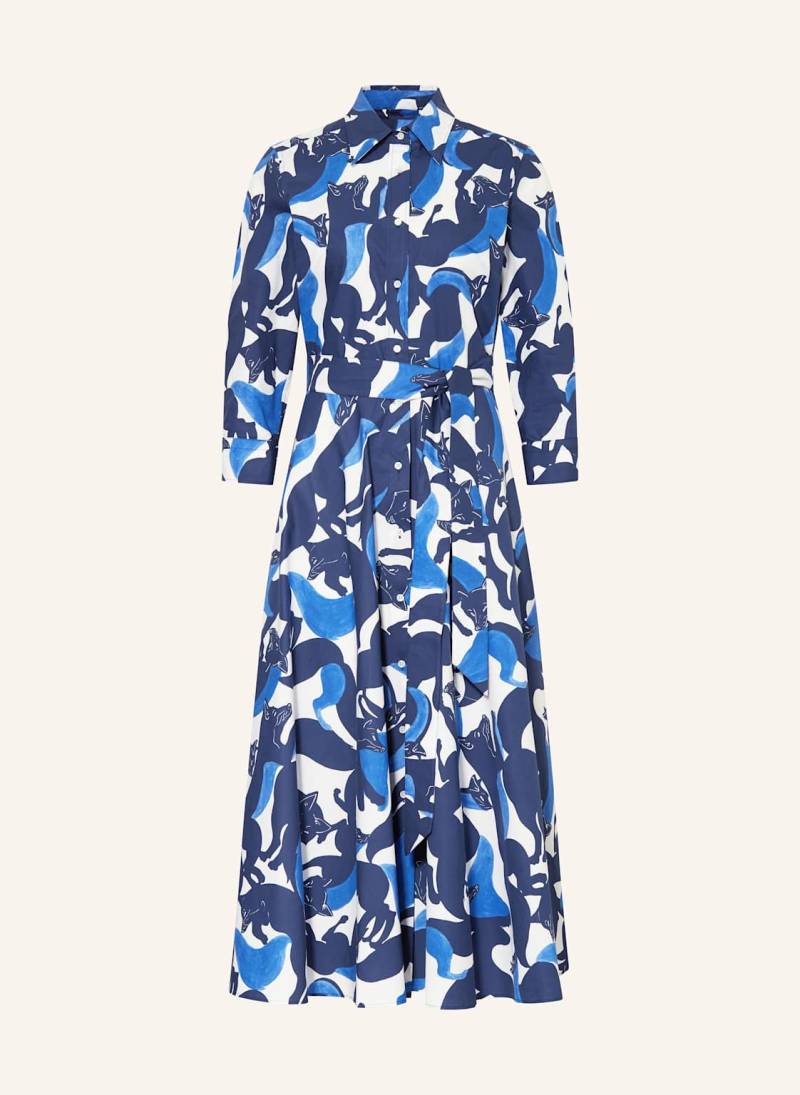 Sara Roka Hemdblusenkleid Davida Mit 3/4-Arm blau von sara roka