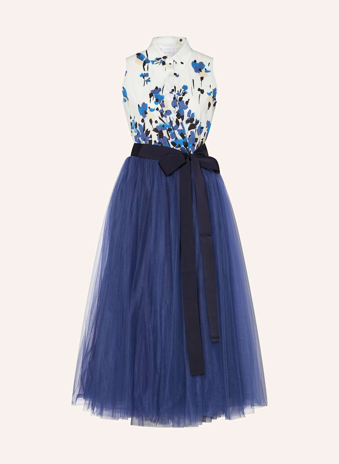 Sara Roka Kleid Im Materialmix blau Sara Roka Kleid Im Materialmix blau von sara roka
