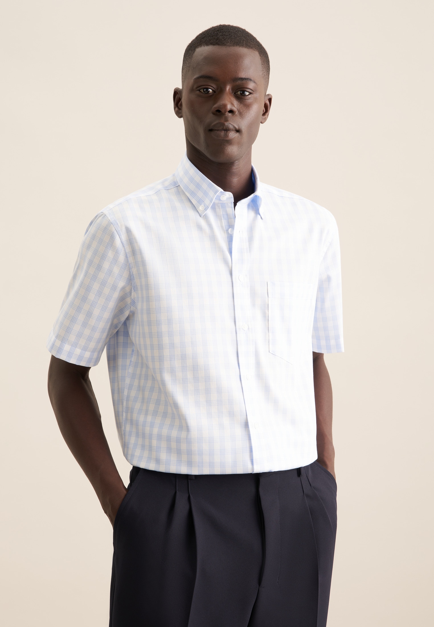 seidensticker Businesshemd »Comfort«, Comfort Kurzarm Button-Down-Kragen Karo seidensticker Businesshemd »Comfort«, Comfort Kurzarm Button-Down-Kragen Karo von seidensticker