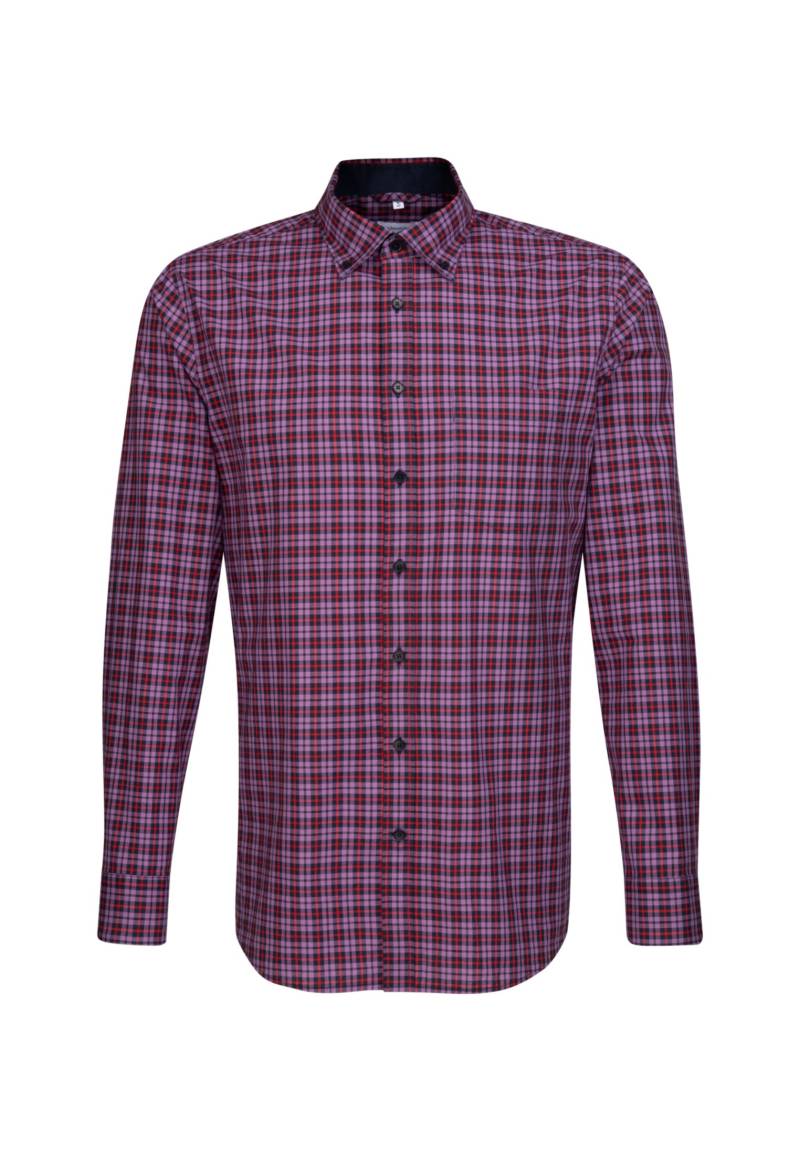seidensticker Businesshemd »Regular«, Regular Langarm Button-Down-Kragen Karo von seidensticker