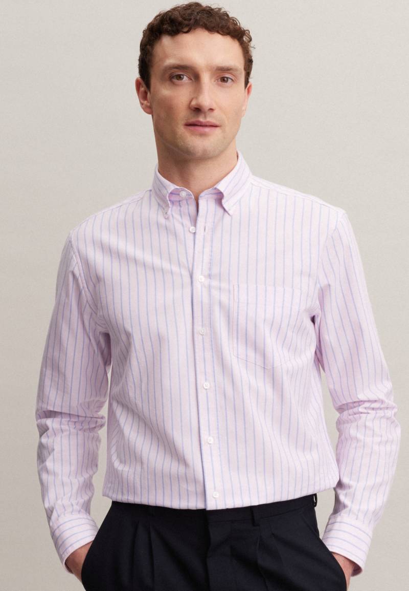 seidensticker Businesshemd »Regular«, Regular Langarm Button-Down-Kragen Streifen von seidensticker