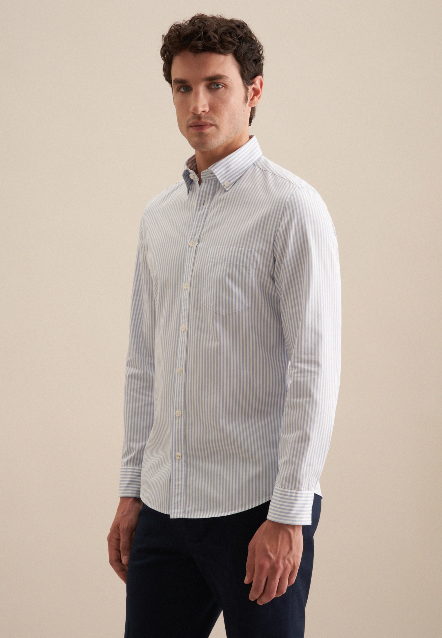 seidensticker Businesshemd »Schwarze Rose«, Slim Langarm Button-Down-Kragen Streifen seidensticker Businesshemd »Schwarze Rose«, Slim Langarm Button-Down-Kragen Streifen von seidensticker