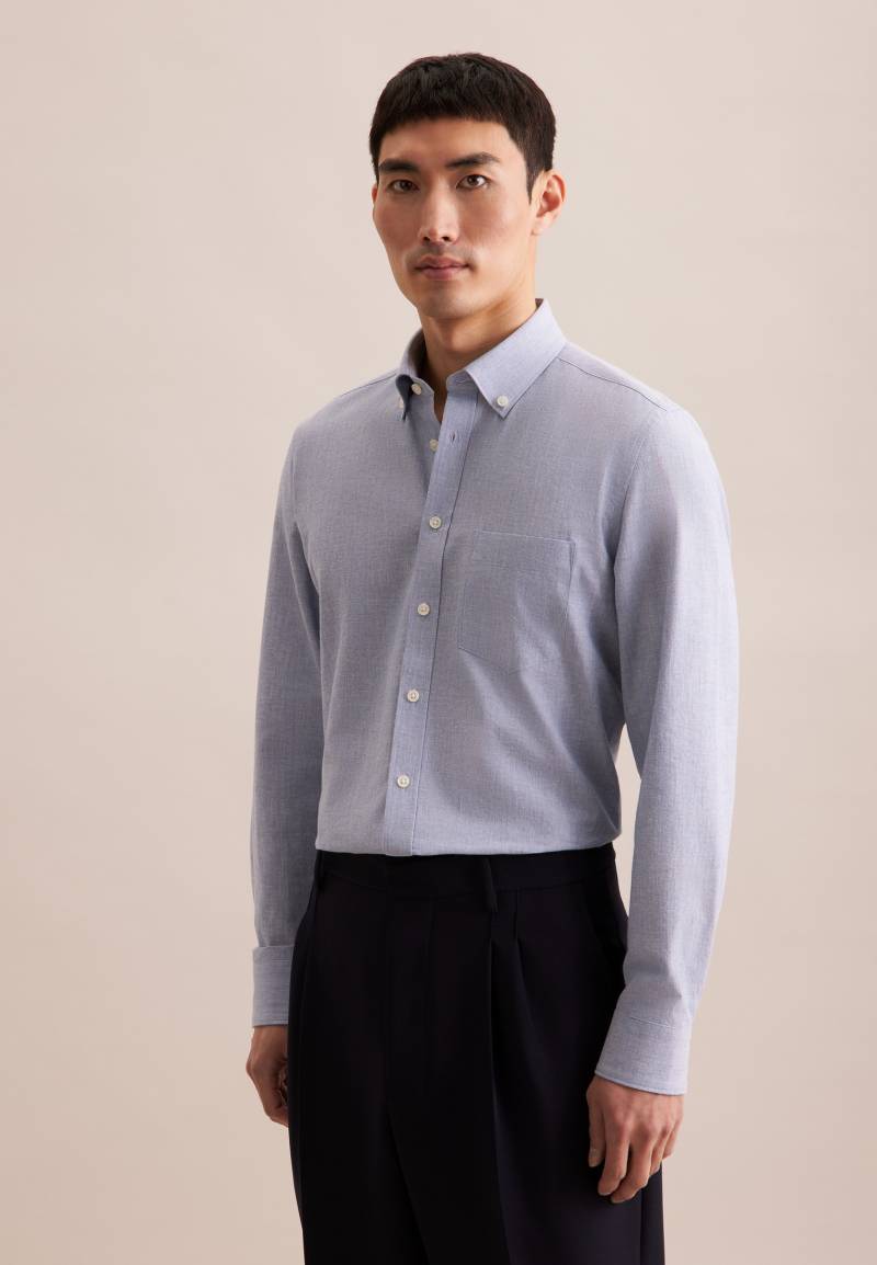 seidensticker Businesshemd »Schwarze Rose«, Slim Langarm Button-Down-Kragen Uni von seidensticker
