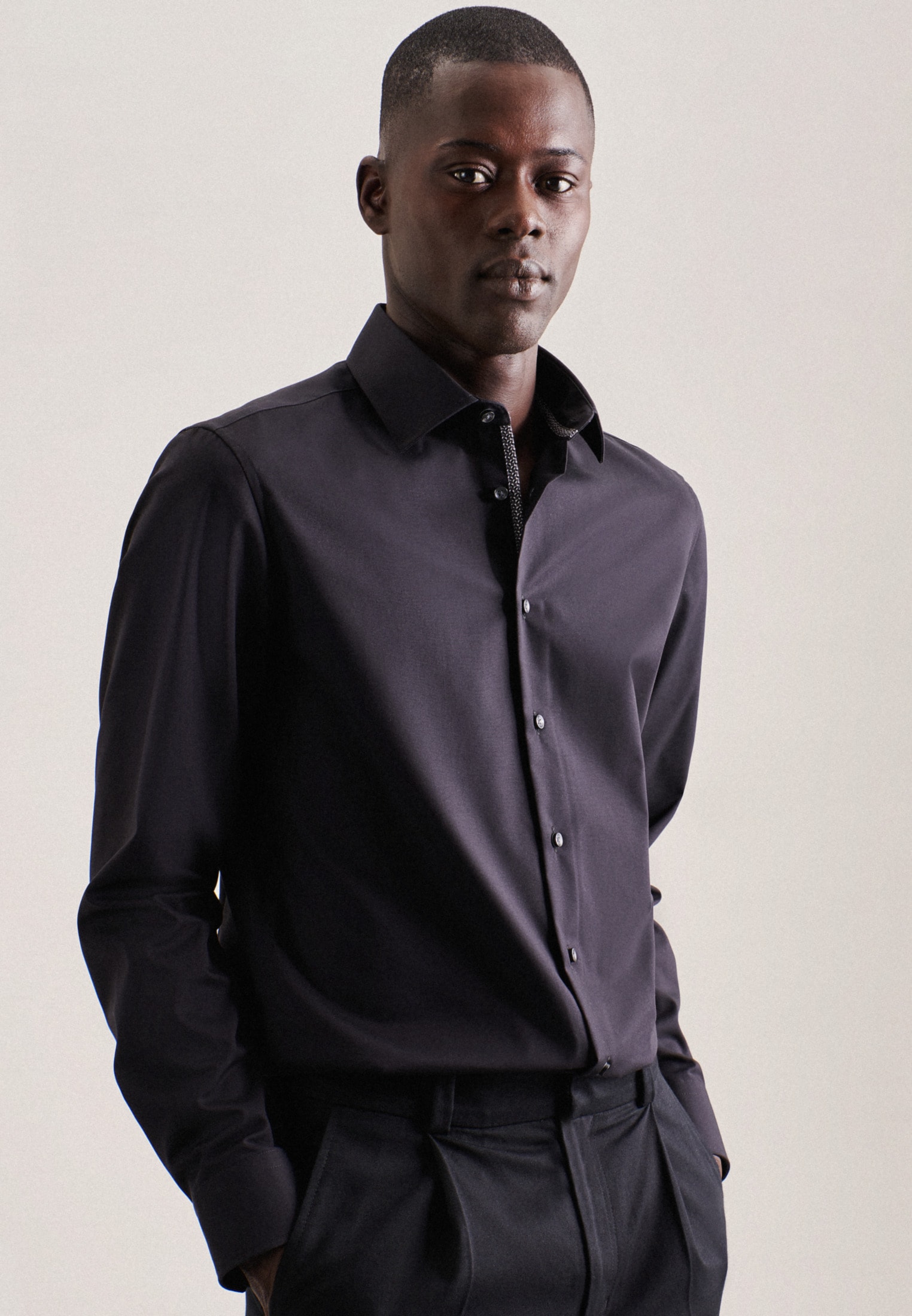 seidensticker Businesshemd »Slim«, Slim Extra langer Arm Kentkragen Uni von seidensticker