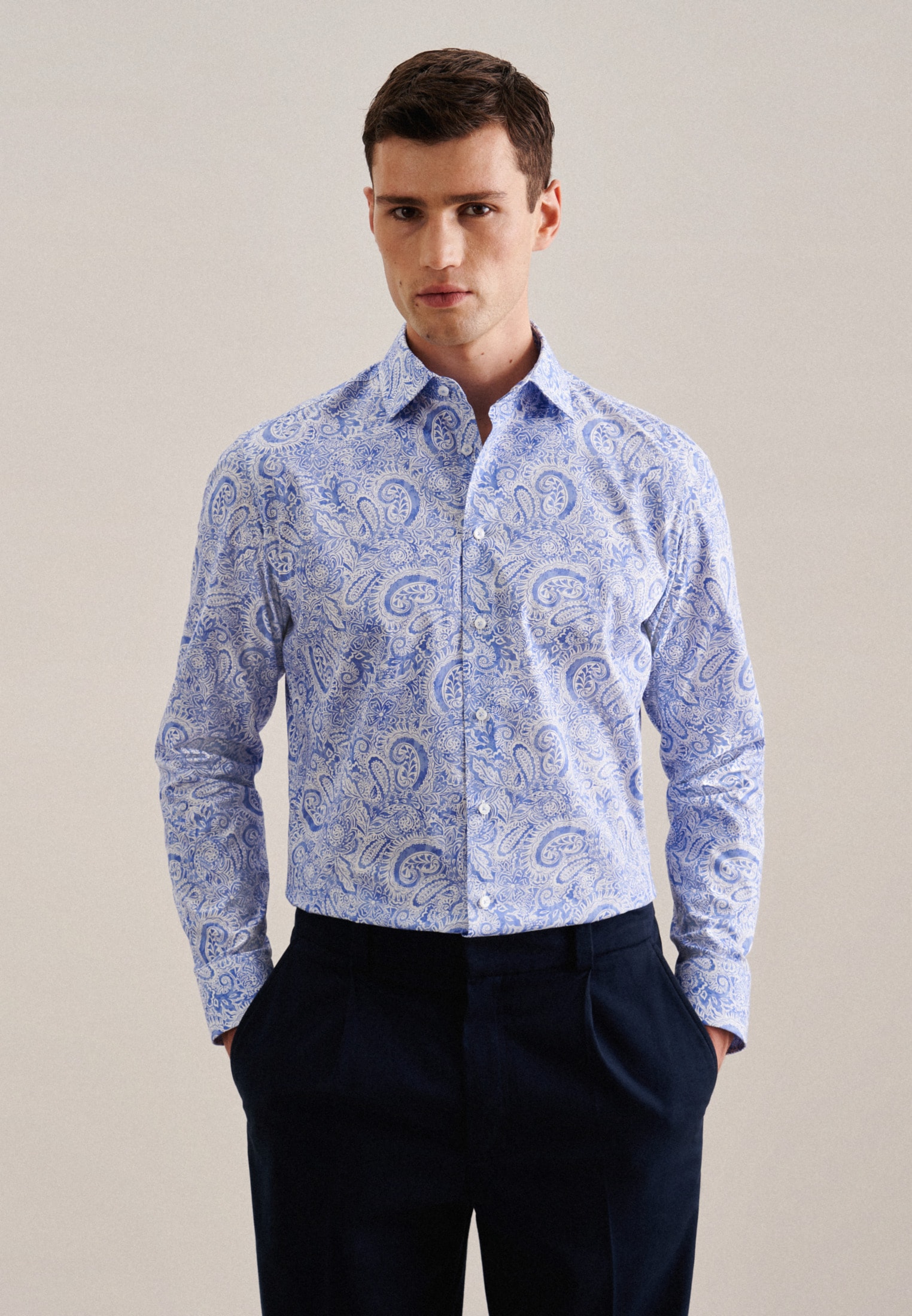 seidensticker Businesshemd »Slim«, Slim Langarm Kentkragen Paisley von seidensticker
