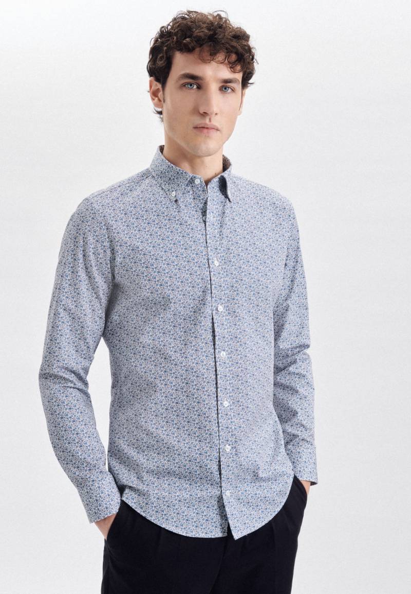 seidensticker Businesshemd »X-Slim«, X-Slim Langarm Button-Down-Kragen Druck von seidensticker