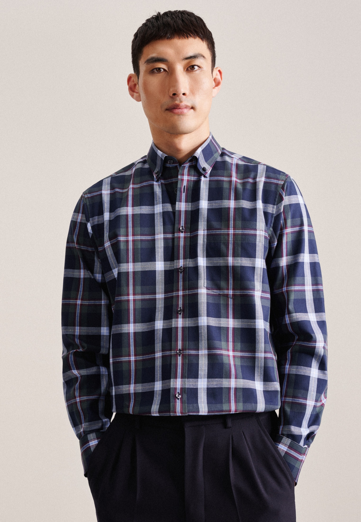 seidensticker Flanellhemd »Regular«, Regular Langarm Button-Down-Kragen Karo seidensticker Flanellhemd »Regular«, Regular Langarm Button-Down-Kragen Karo von seidensticker