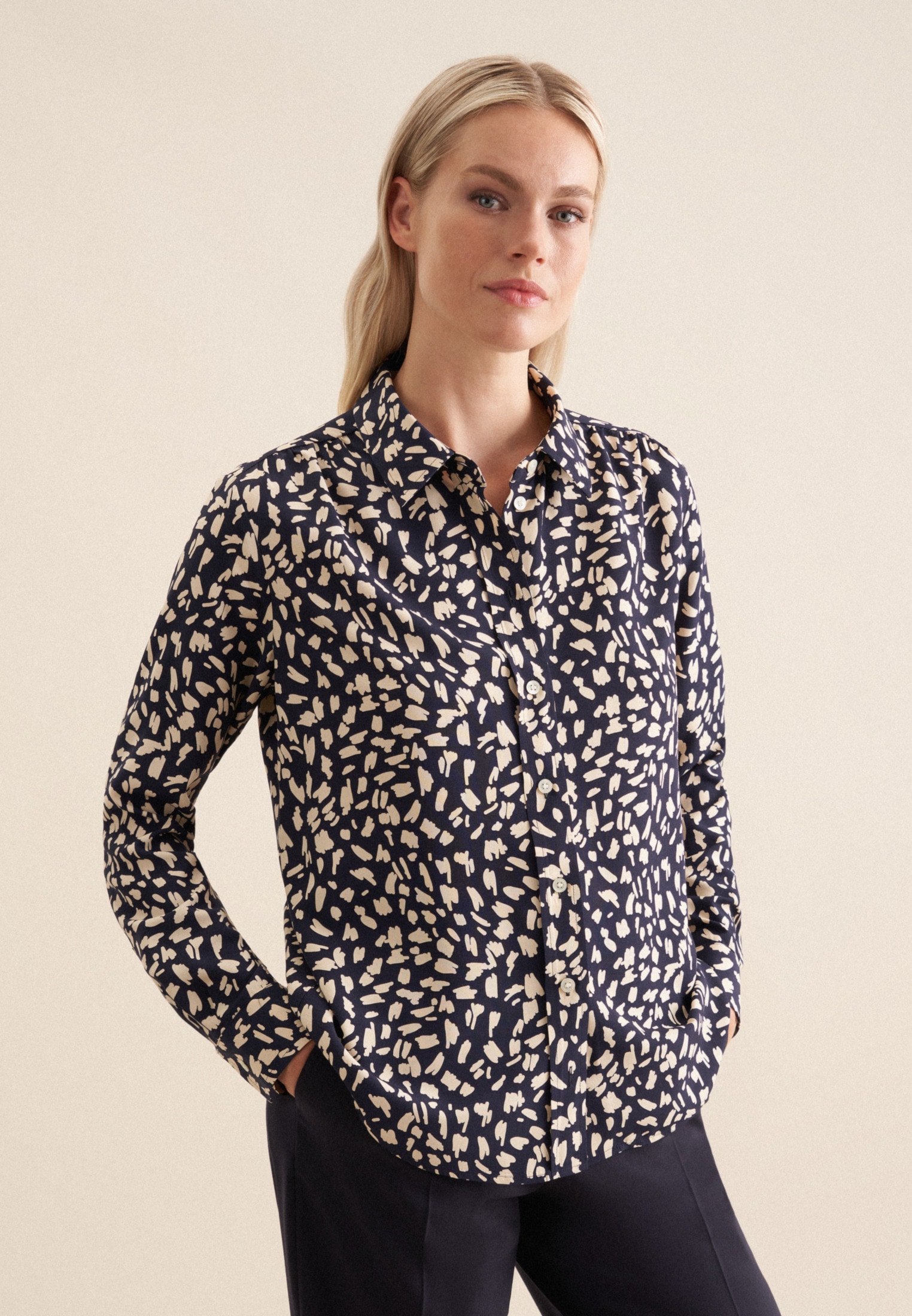 seidensticker Hemdbluse, Druck seidensticker Hemdbluse, Druck von seidensticker