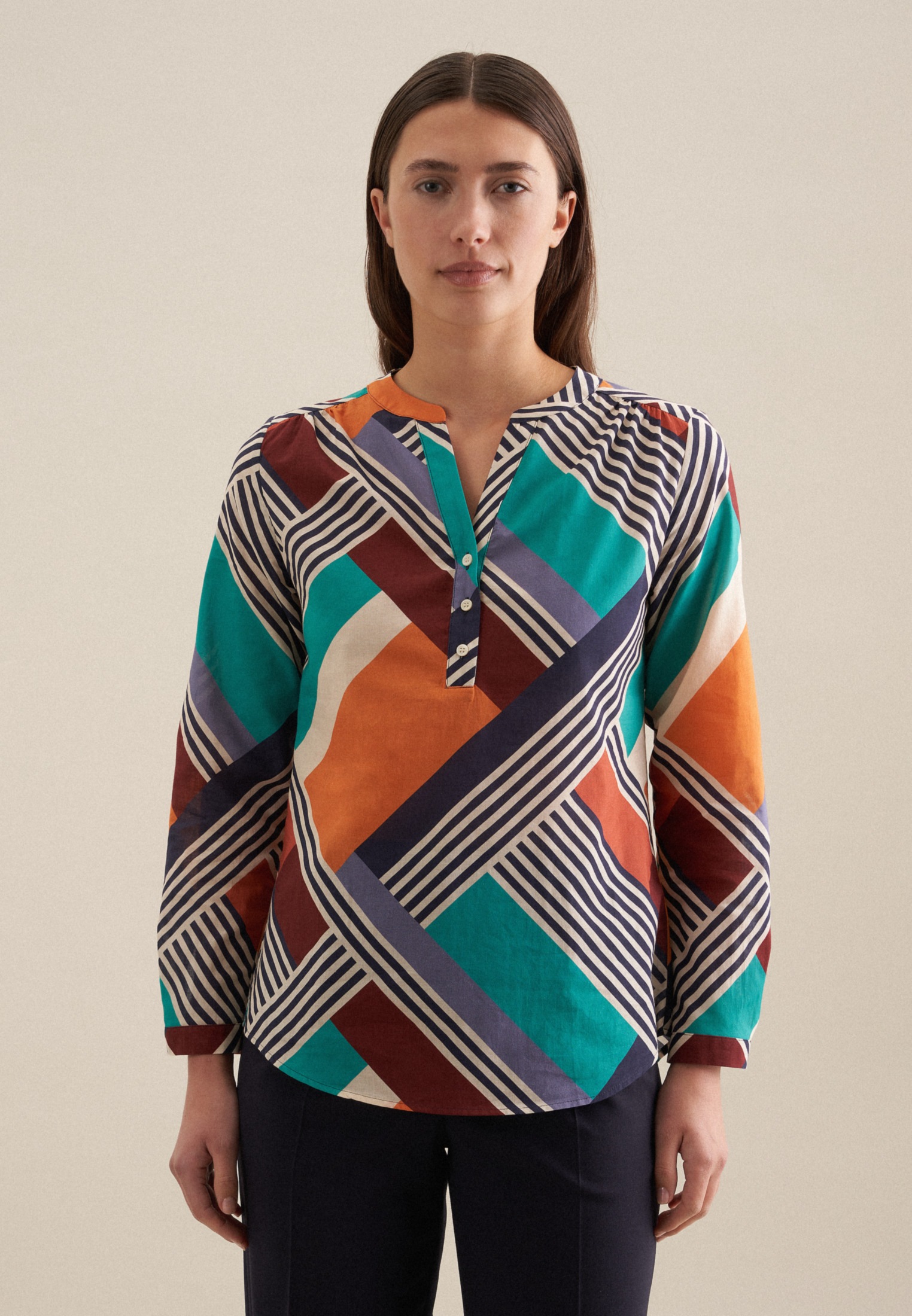 seidensticker Klassische Bluse »Schwarze Rose«, Tunika Geometrische Muster seidensticker Klassische Bluse »Schwarze Rose«, Tunika Geometrische Muster von seidensticker