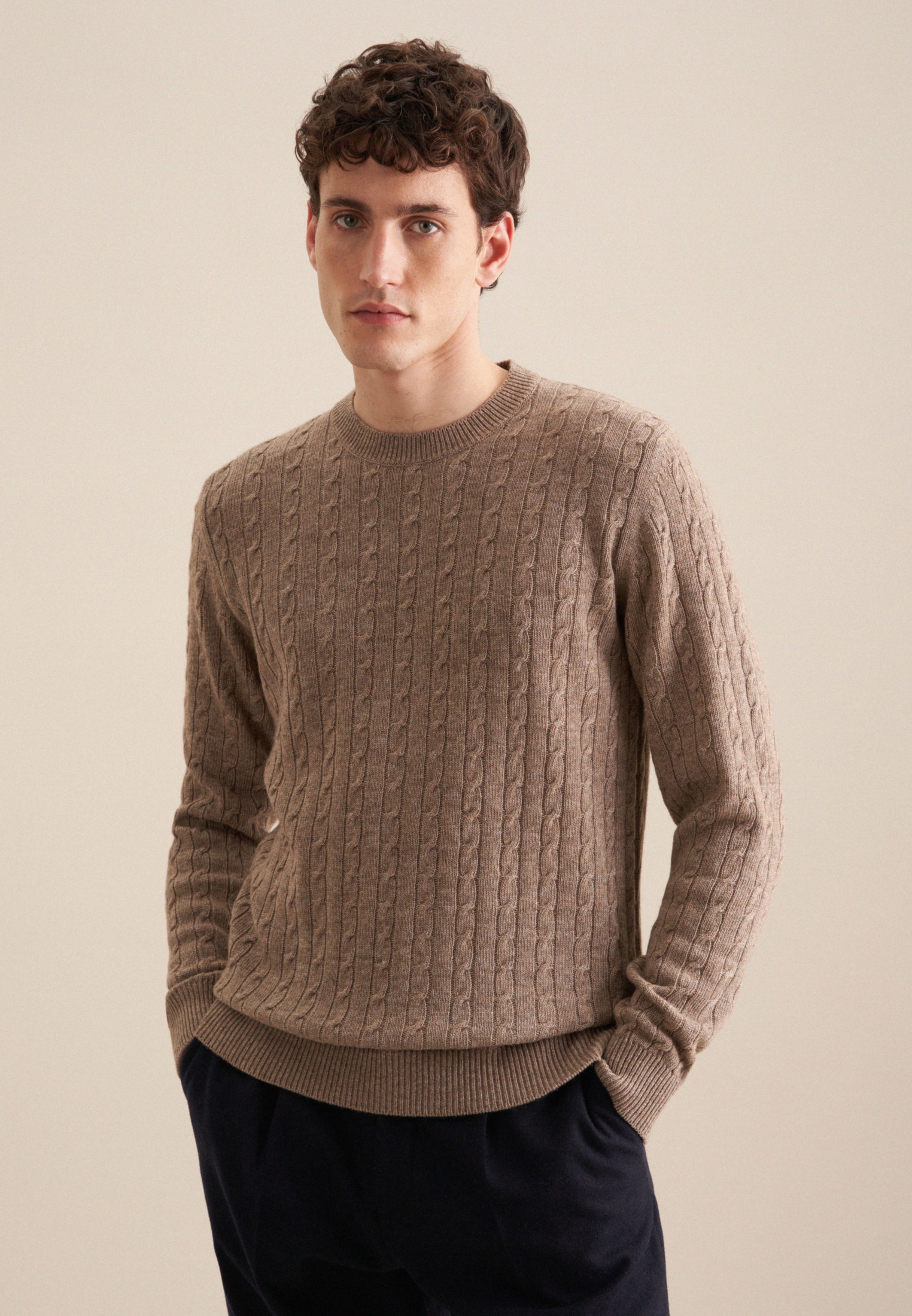 seidensticker Strickpullover »Regular«, Langarm Rundhals Zopfmuster seidensticker Strickpullover »Regular«, Langarm Rundhals Zopfmuster von seidensticker