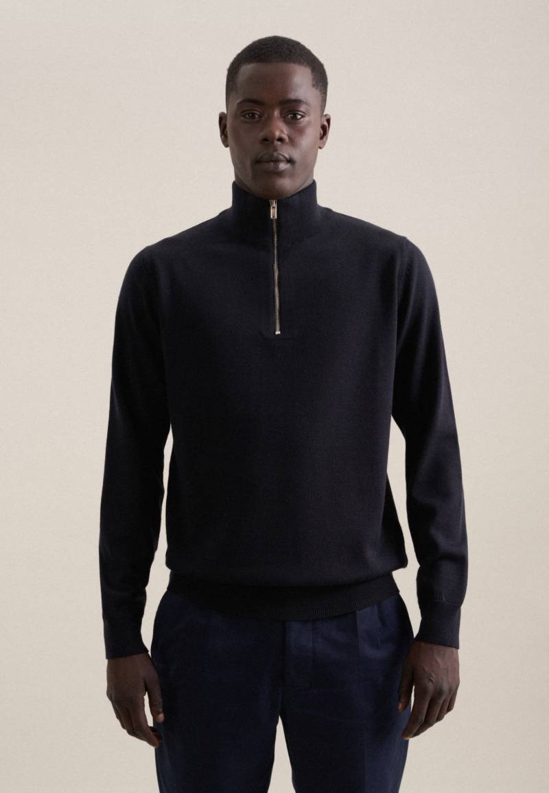 seidensticker Stehkragenpullover »Schwarze Rose«, Quarter Zip Uni von seidensticker