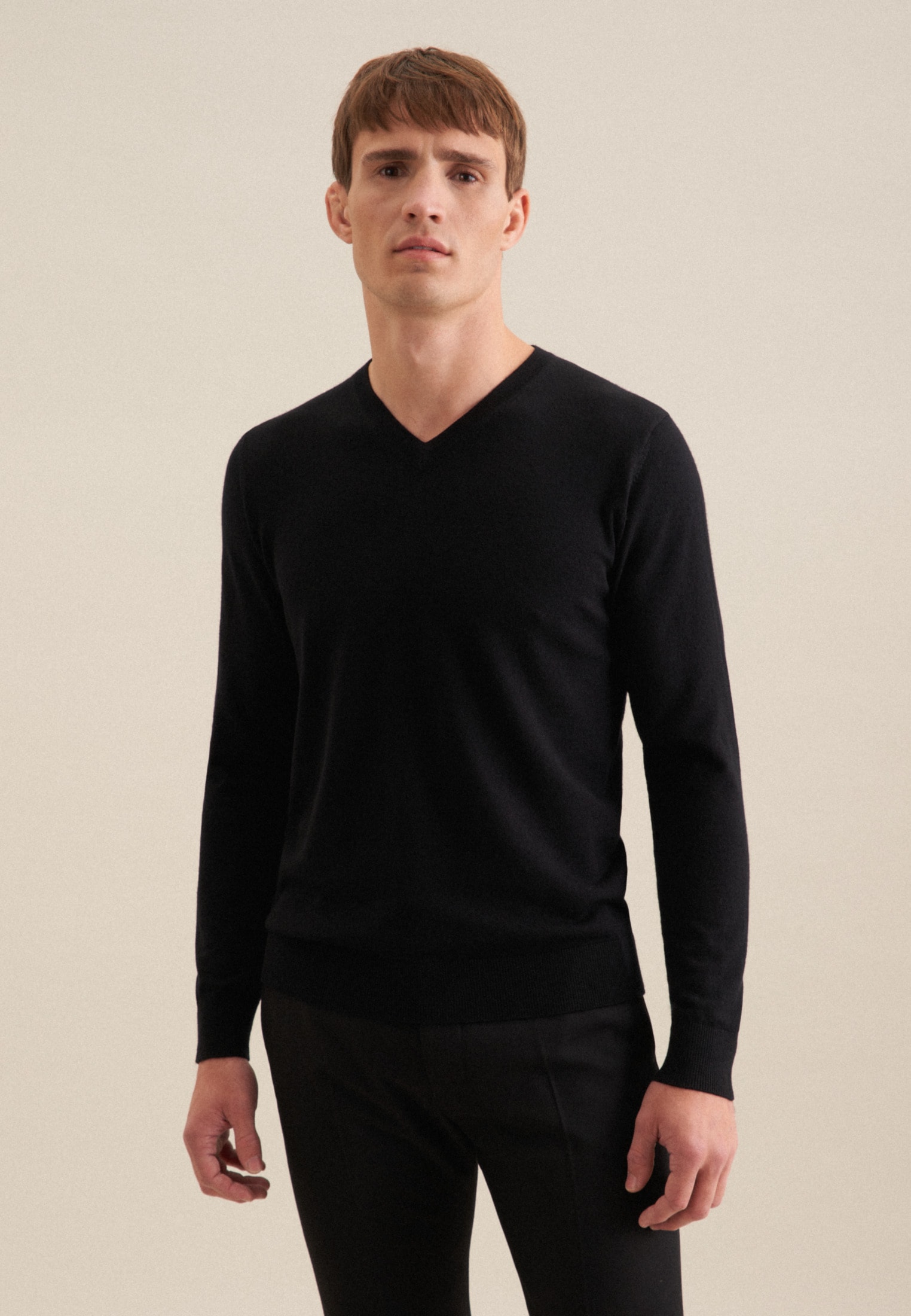 seidensticker Strickpullover »Schwarze Rose«, V-Neck Uni von seidensticker