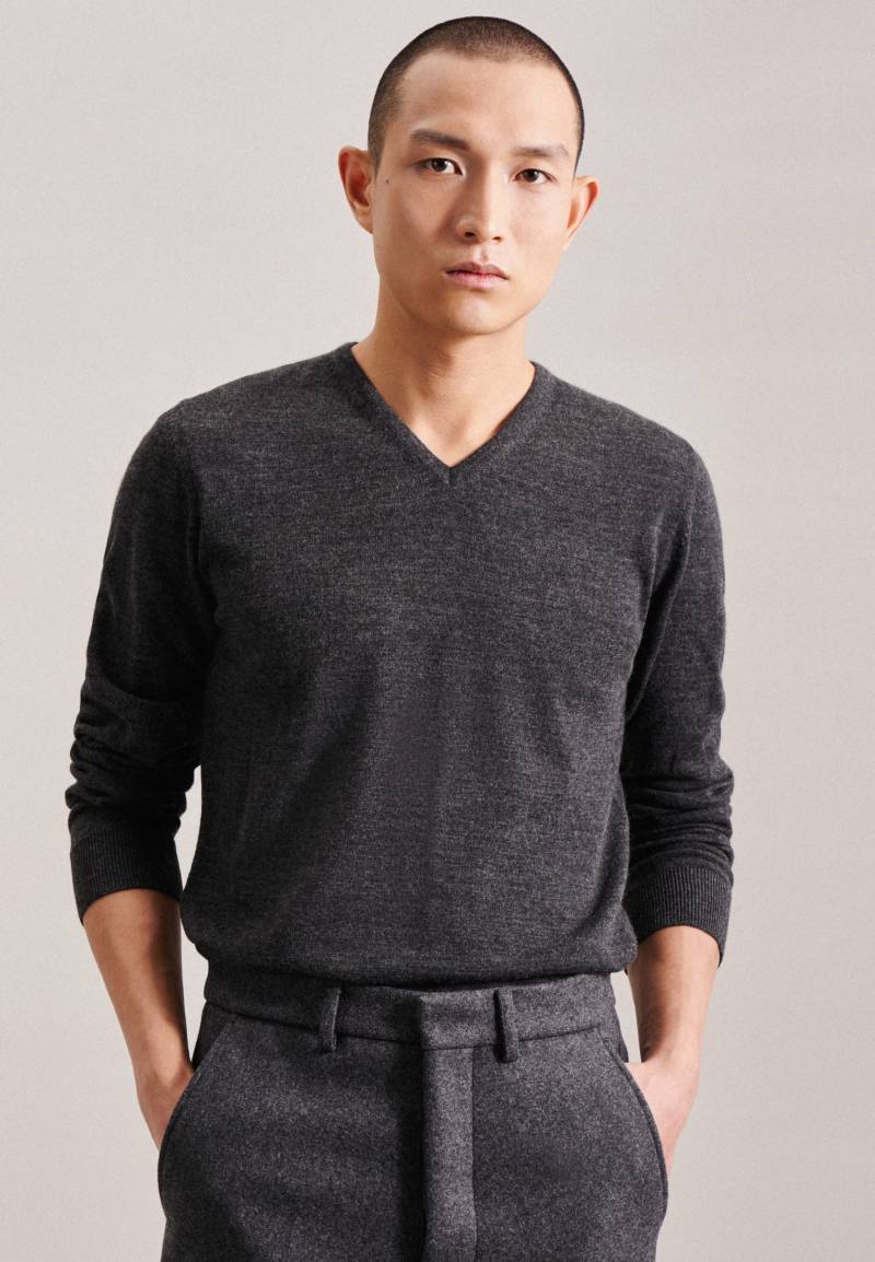 seidensticker Strickpullover »Schwarze Rose«, V-Neck Uni von seidensticker