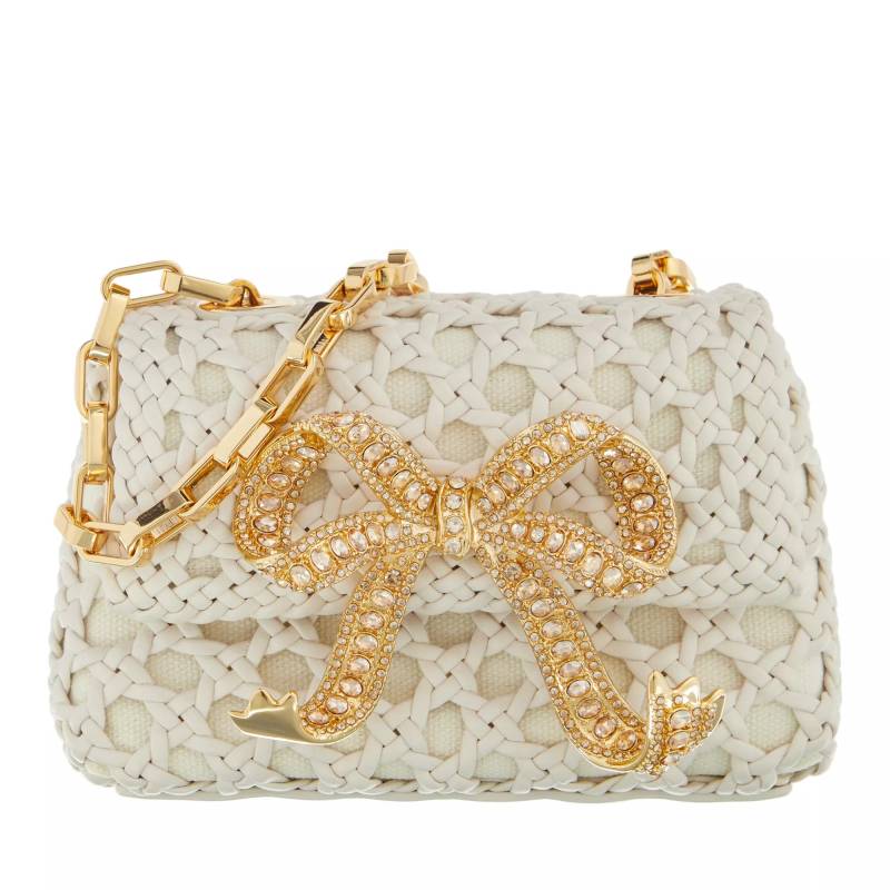 self-portrait Schultertasche - Woven Leather Micro Bag - Gr. unisize - in Creme - für Damen von self-portrait