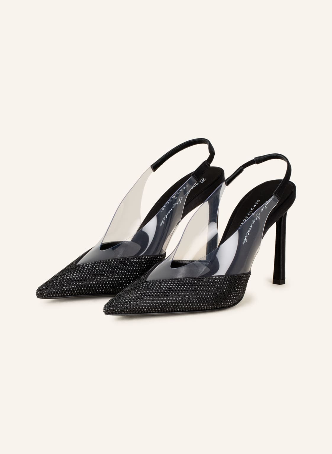 Sergio Rossi Slingpumps Mit Schmucksteinen schwarz von sergio rossi