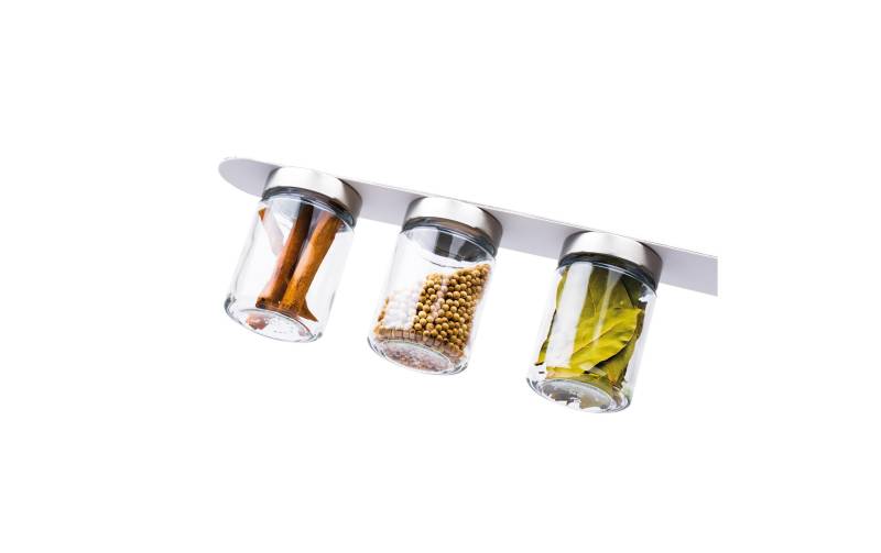 Vorratsdose »Silwy Feinkost-Magnetgläser-Set, 192 ml 0.192 l, Transparent/Weiss«, (3 tlg.) von silwy MAGNETIC SYSTEM